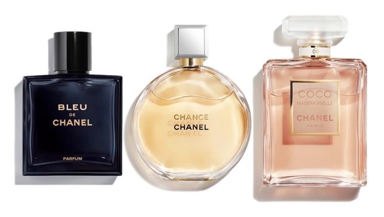 Perfumes Bleu, Chance y Coco Madmoisel de Chanel