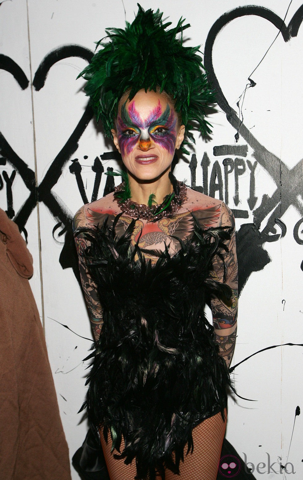 Maquillaje para simular una máscara de colores en Halloween 2011 