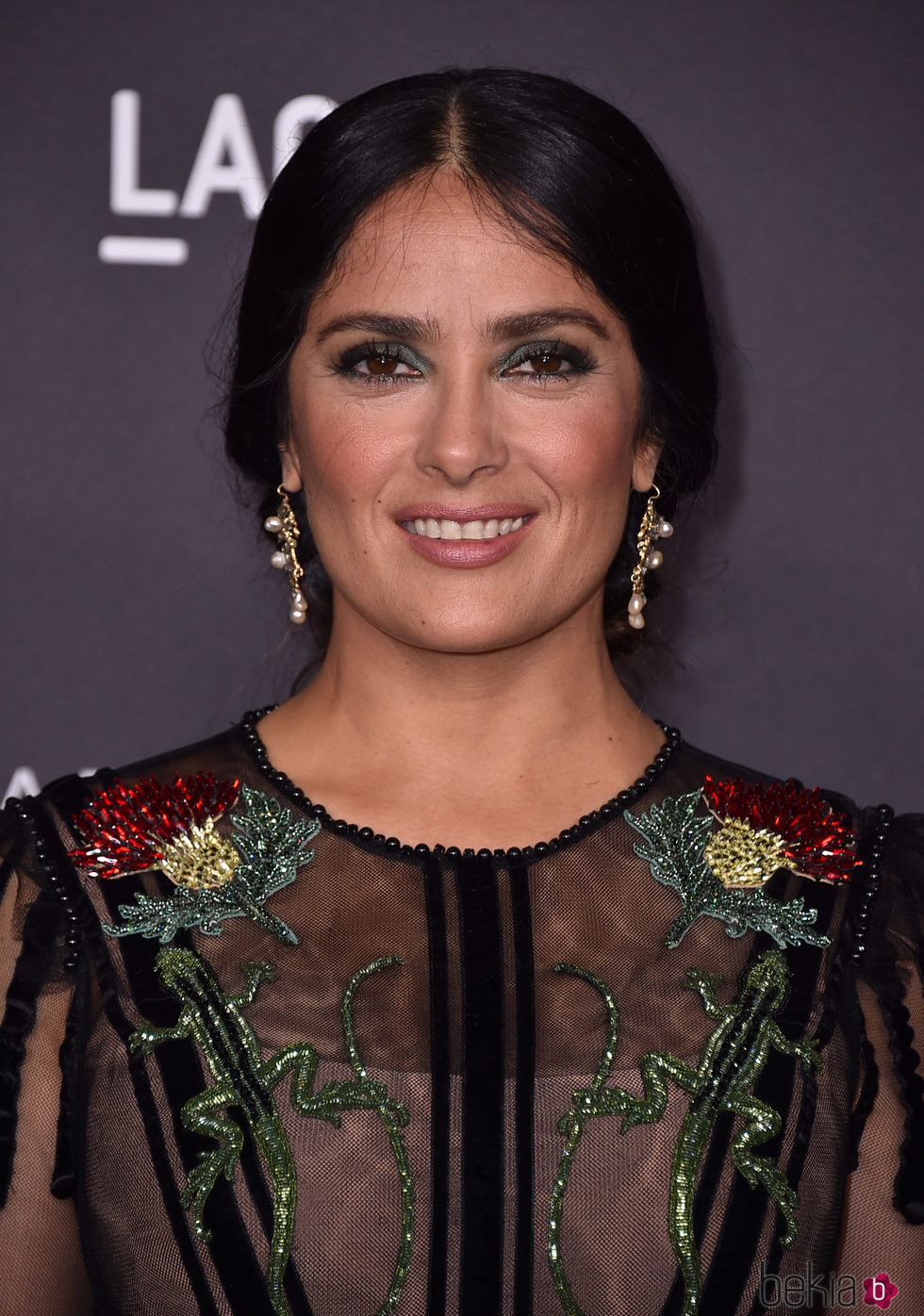 Salma Hayek muy despeinada en la gala del LACMA