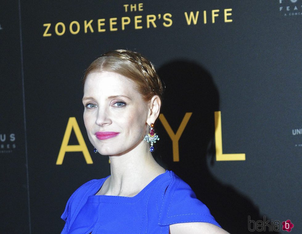 Jessica Chastain con un recogido de estilo griego