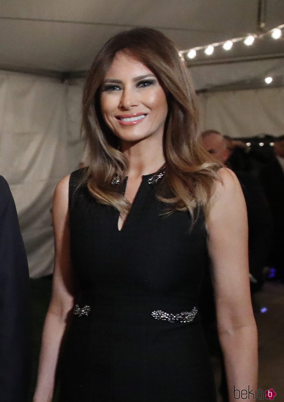 Melania Trump con su beauty look habitual en la misa de Nochebuena