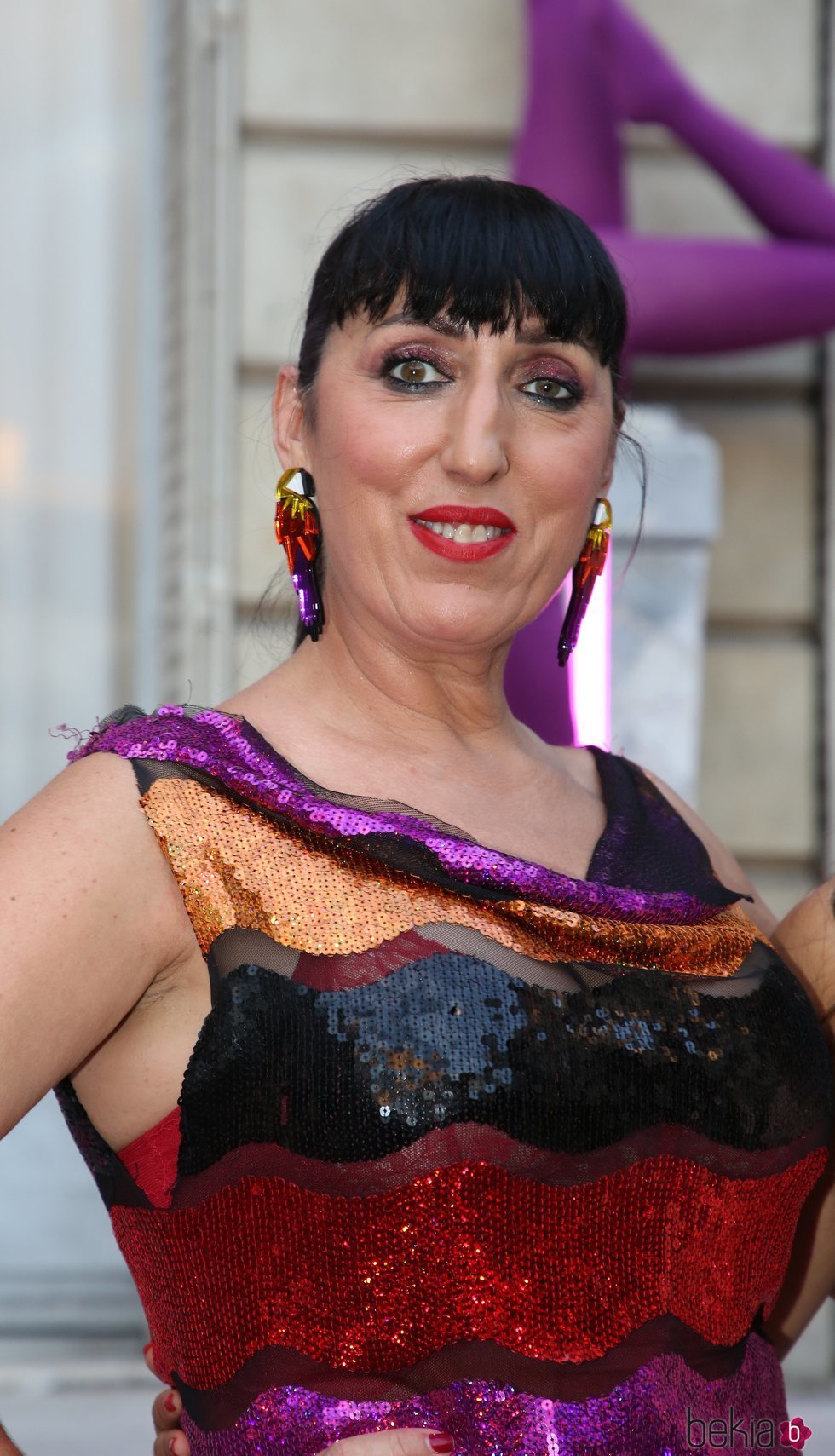 Rossy de Palma con un labial rojo en la fiesta de Jean Paul Gaultier 2018