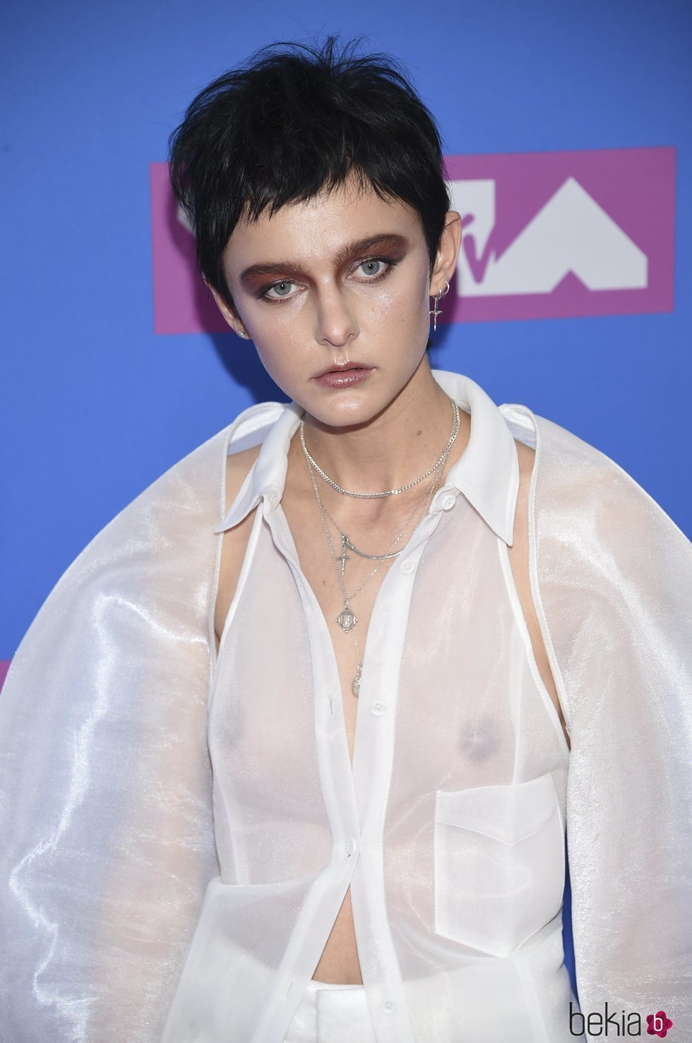 Morgan Saint con el cabello corto en los Premios MTV Video Music 2018