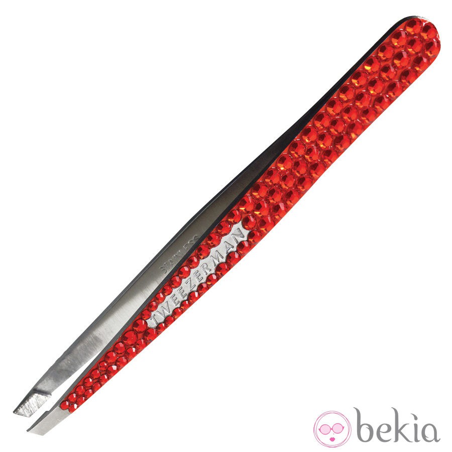 Pinza de depilar Tweezerman con cristales de Swarovski en rojo