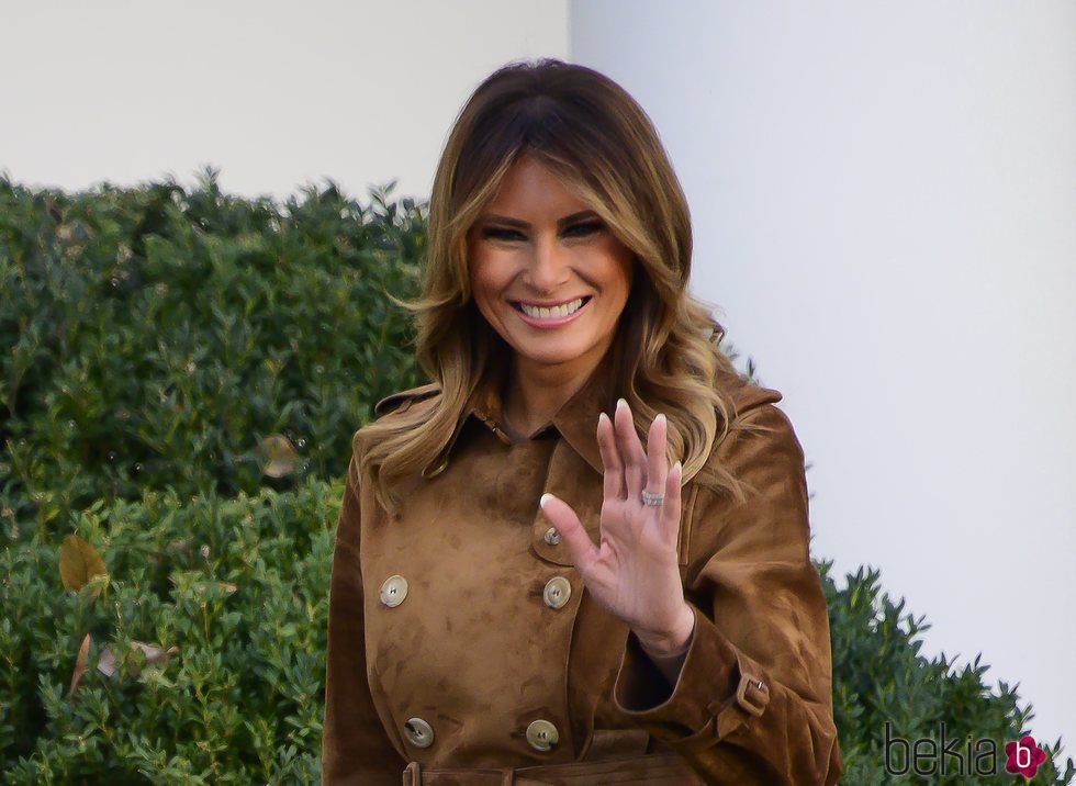 Melania Trump presumiendo de melena en un evento por Acción de Gracias 2019