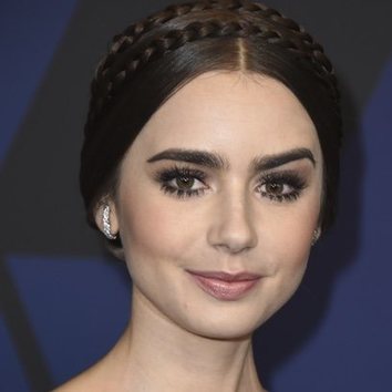 El recogido trenzado de Lily Collins